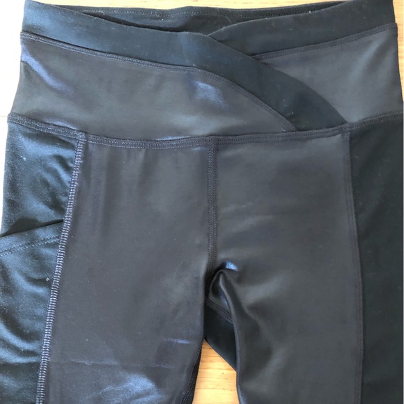 NWOT Justice Faux leather spandex and cotton leggings. - Picture 6 of 9